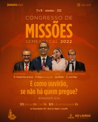 Congresso de Missões será realizado nos dias 17 e 18 de setembro em Lavras