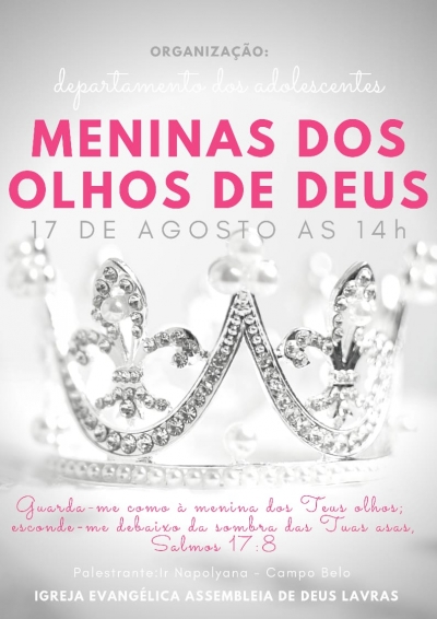 &#039;Meninas dos Olhos de Deus&#039; recebe inscrições até o dia 13 de agosto