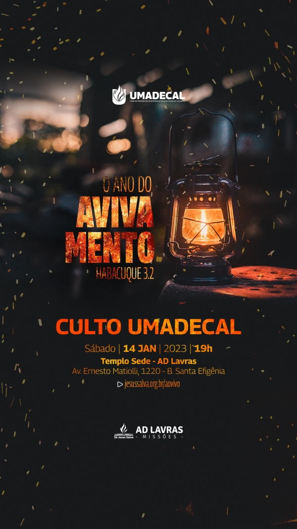 Primeiro Culto Umadecal de 2023 será no dia 14 de janeiro em Lavras