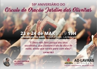 C&iacute;rculo de Ora&ccedil;&atilde;o comemorar&aacute; 59 anos nos dias 23 e 24 de mar&ccedil;o
