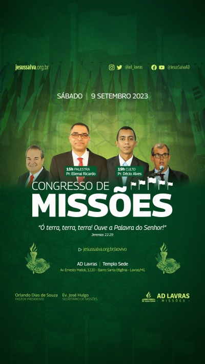 Congresso de Missões 2023 será realizado no dia 9 de setembro