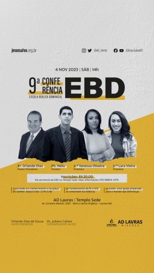 9ª Conferência EBD - Escola Bíblica Dominical, inscreva-se e participe