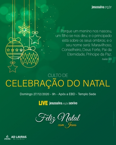 Culto de Celebra&ccedil;&atilde;o do Natal