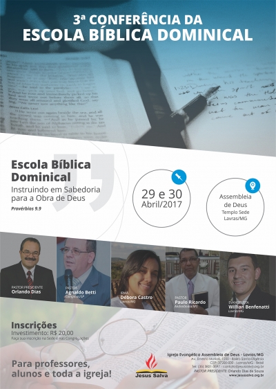 Fa&ccedil;a sua inscri&ccedil;&atilde;o para a 3&ordf; Confer&ecirc;ncia da EBD