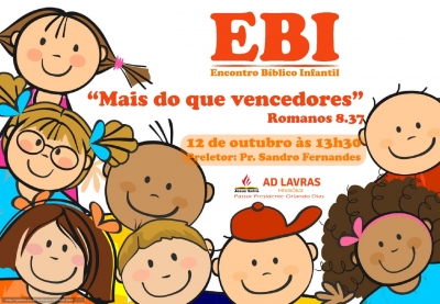 Encontro Bíblico Infantil (EBI 2019) será realizado no Dia das Crianças na Congregação Central
