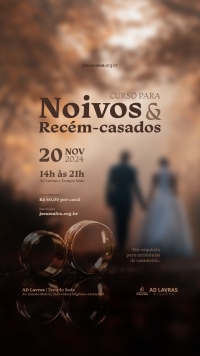 Curso para noivos e rec&eacute;m-casados, fa&ccedil;a j&aacute; a sua inscri&ccedil;&atilde;o at&eacute; o dia 5/11