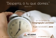 Congregação Lavrinhas comemora 61 anos nos dias 1 e 3 de novembro